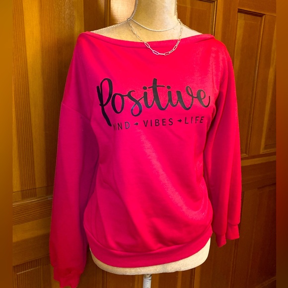 POSITIVE VIBES Drop Shoulder Sweatshirt. - Picture 2 of 16